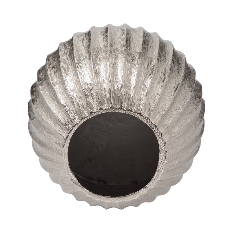 11" Gila Large Metal Cast Vase, Silver - Al Rugaib Furniture