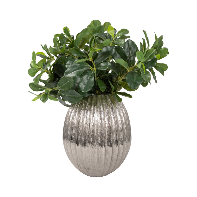 11" Gila Large Metal Cast Vase, Silver - Al Rugaib Furniture