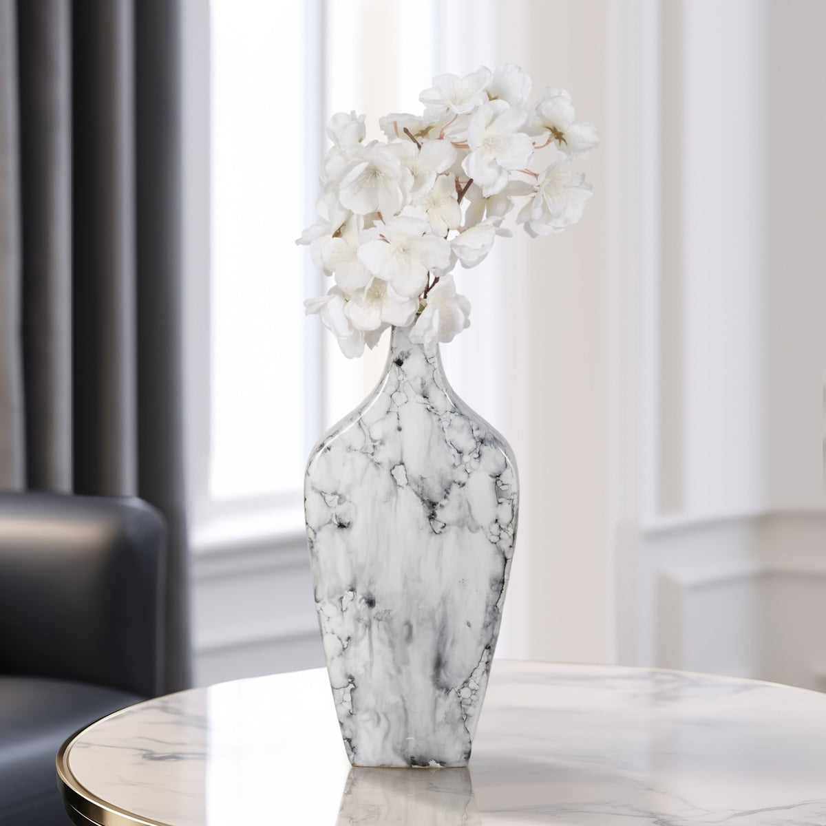 11" Karlin Small Marbled Vase Vases and Jars| Sagebrook Home