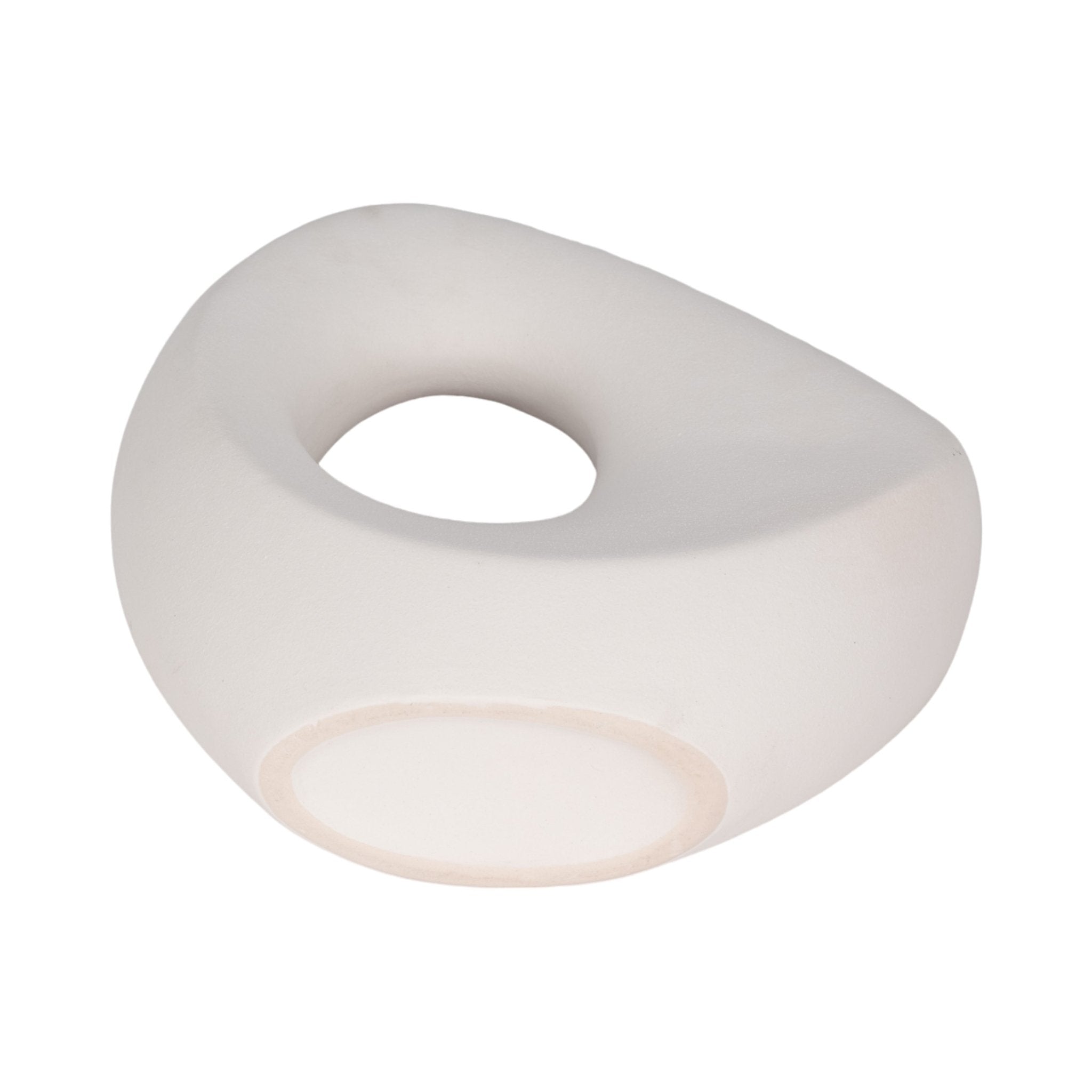11" Lopsided Open Cut Out Vase Sand Texture, White Vases and Jars| Sagebrook Home