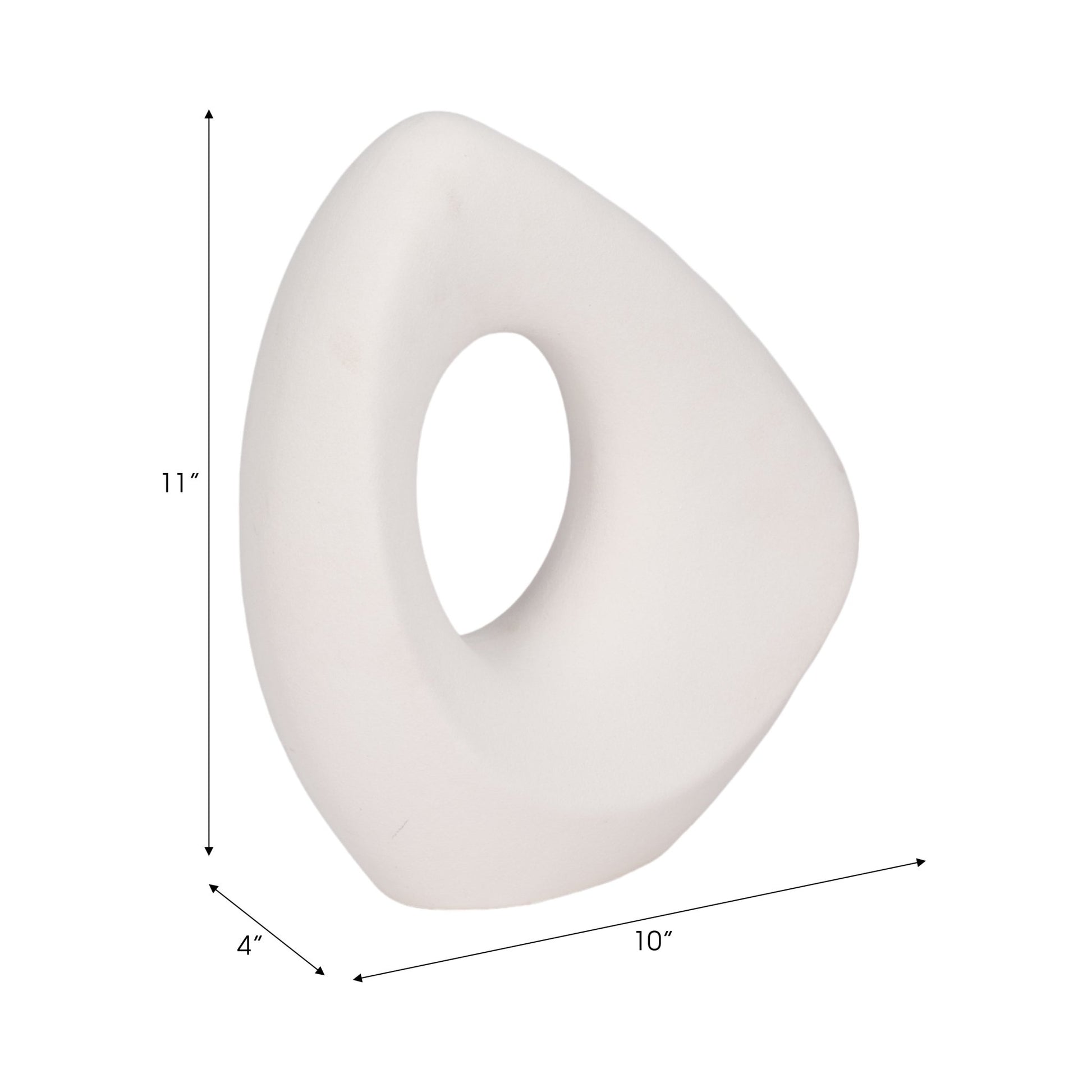 11" Lopsided Open Cut Out Vase Sand Texture, White Vases and Jars| Sagebrook Home