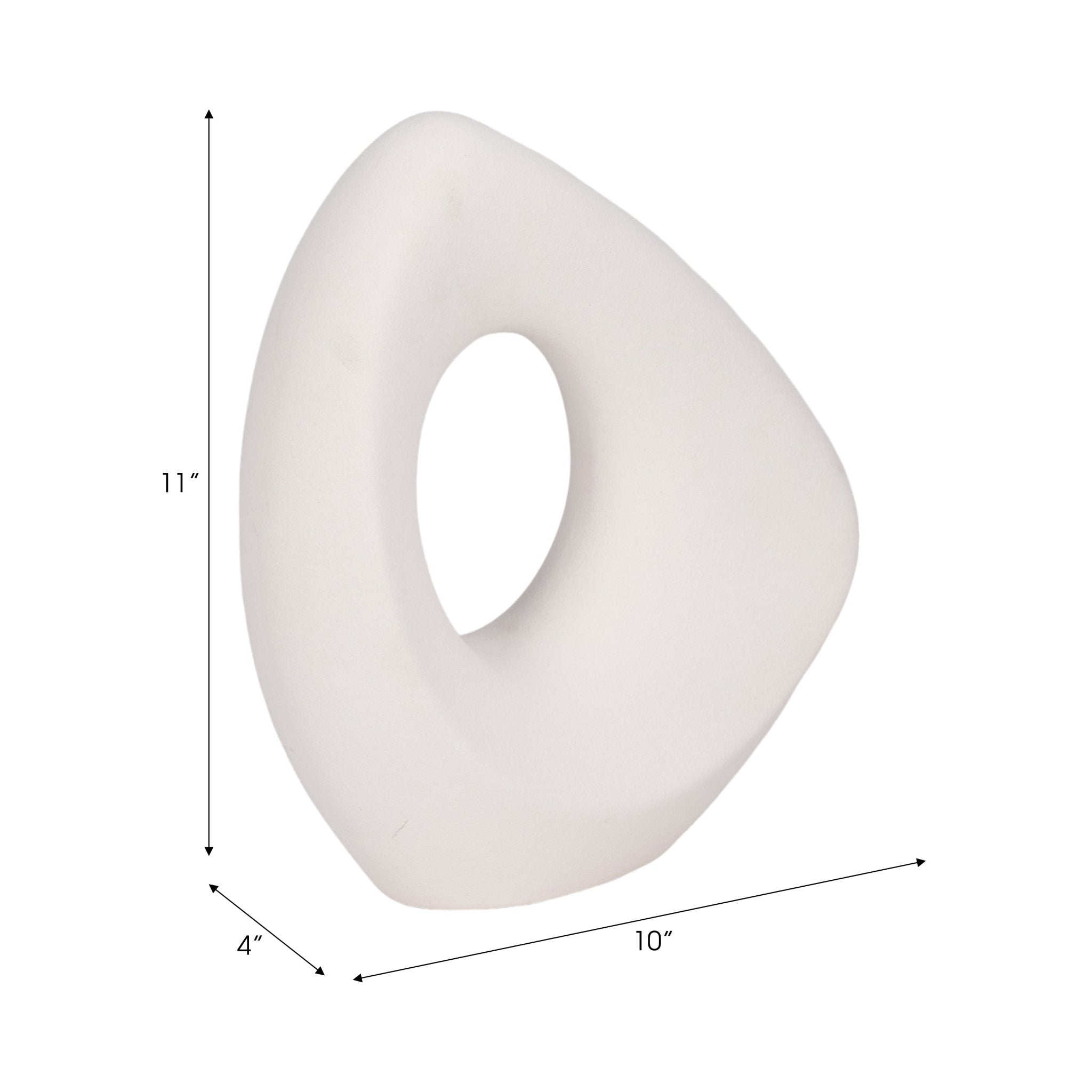 11" Lopsided Open Cut Out Vase Sand Texture, White Vases and Jars| Sagebrook Home