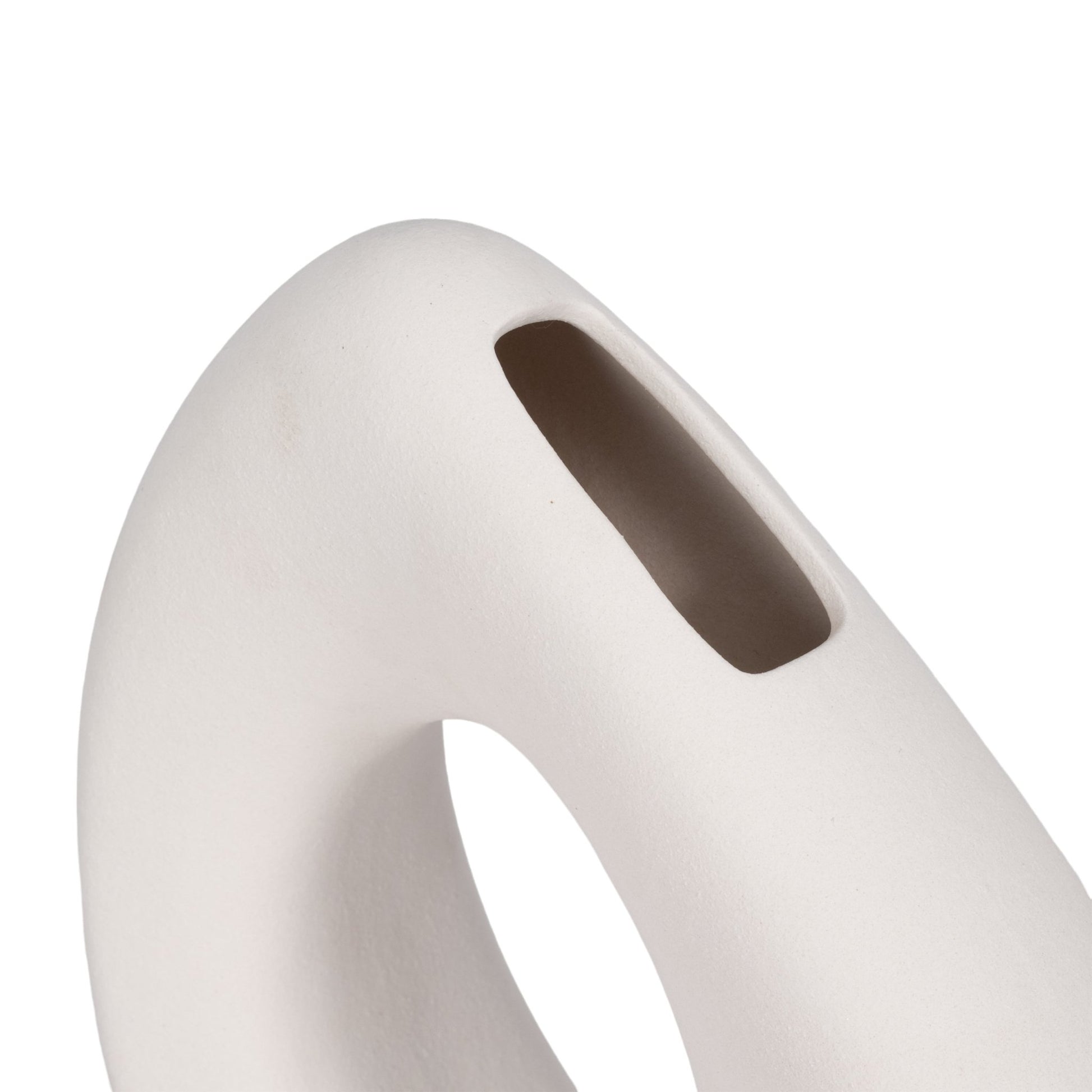 11" Lopsided Open Cut Out Vase Sand Texture, White Vases and Jars| Sagebrook Home