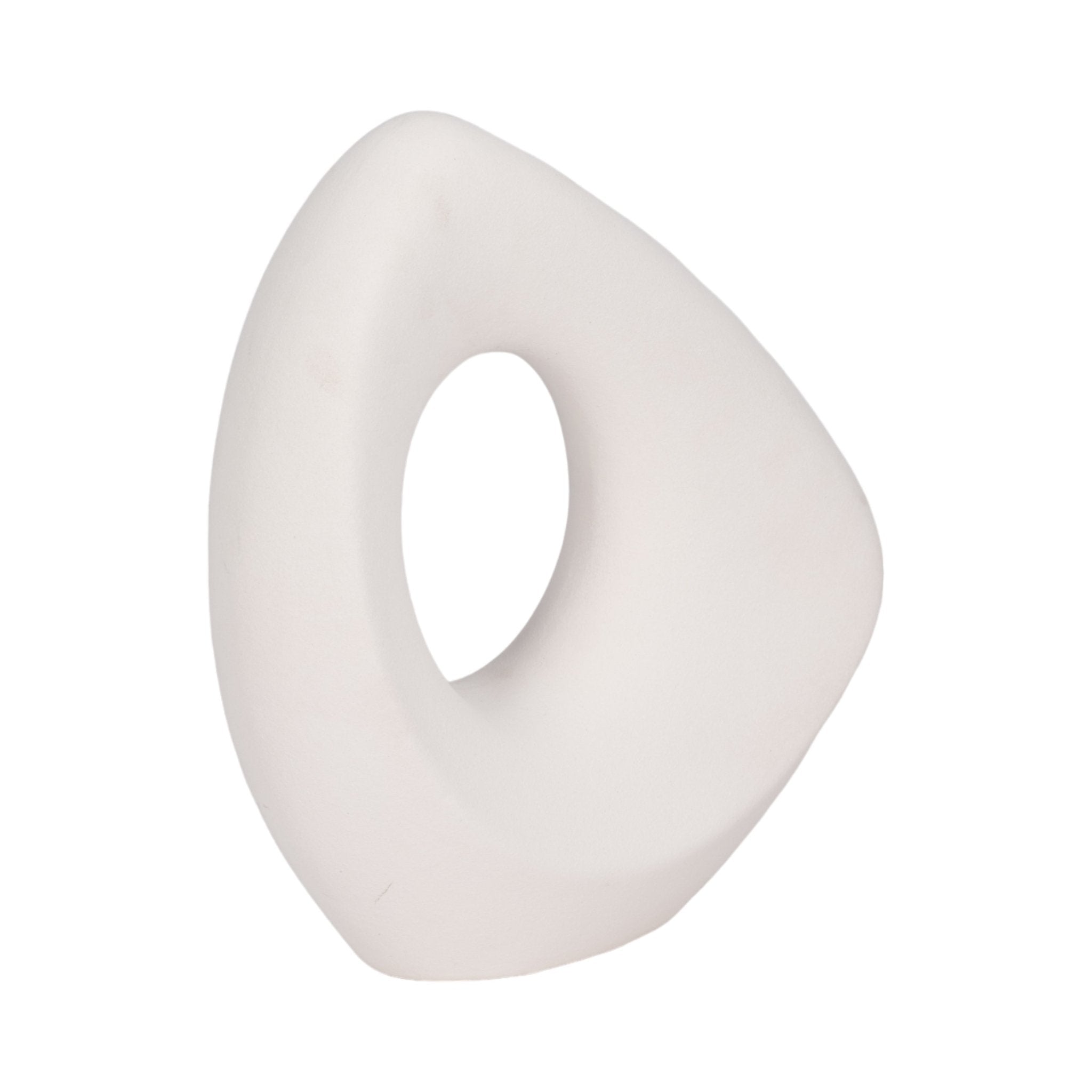 11" Lopsided Open Cut Out Vase Sand Texture, White Vases and Jars| Sagebrook Home