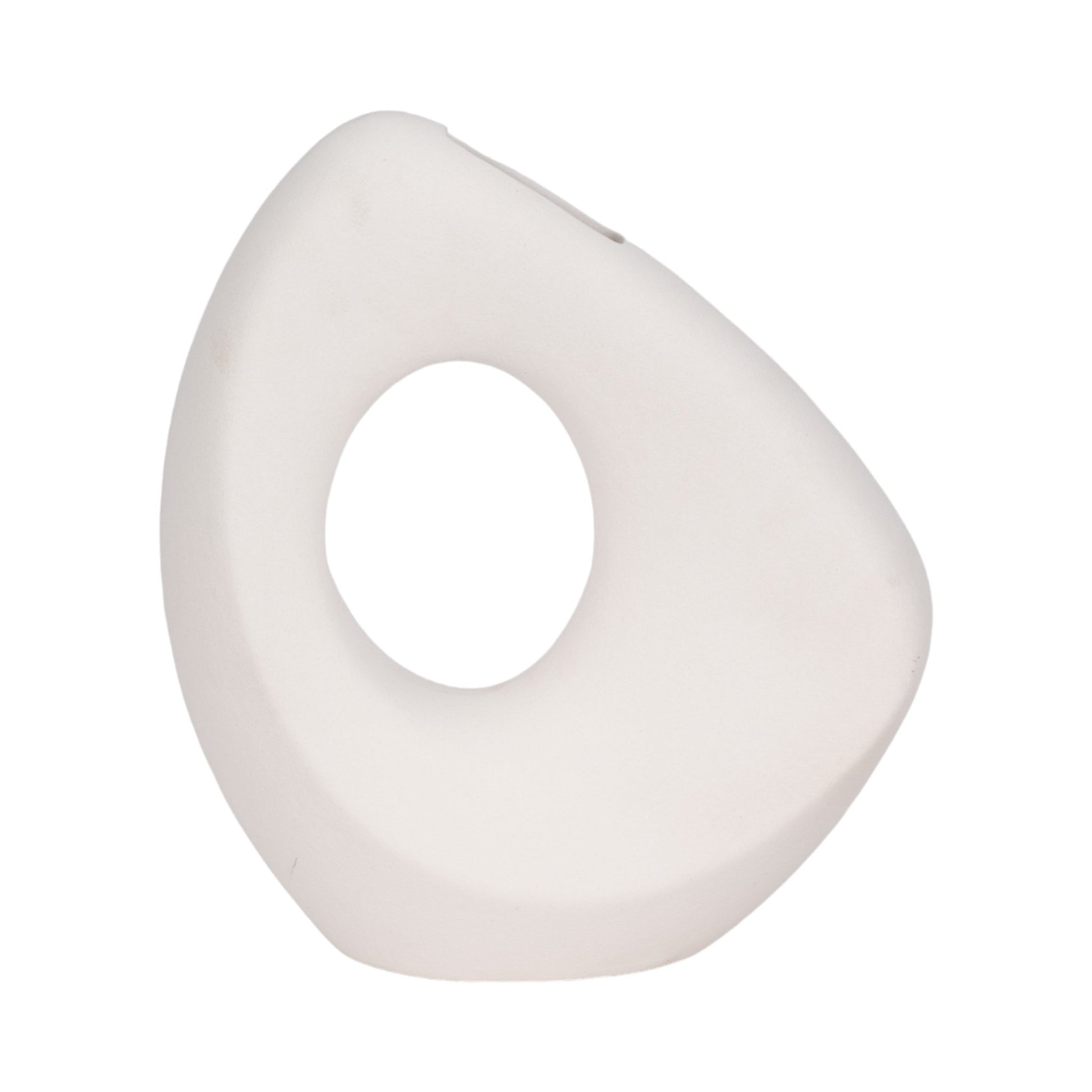 11" Lopsided Open Cut Out Vase Sand Texture, White Vases and Jars| Sagebrook Home