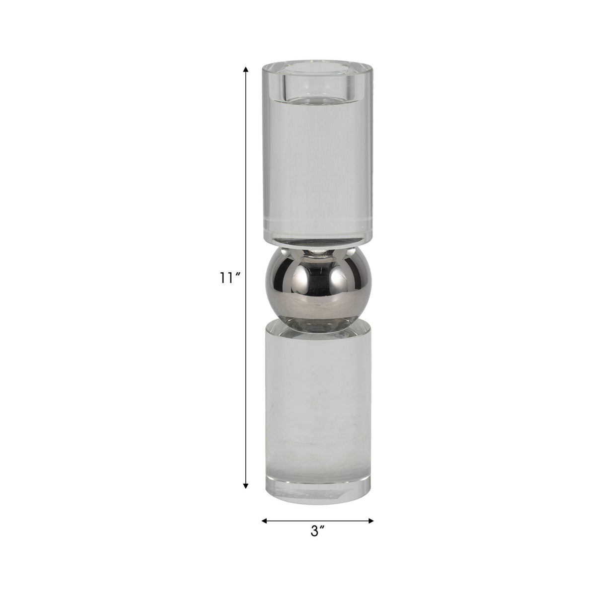 11" MARLA MEDIUM CRYSTAL CANDLESTICK Table Decors| Sagebrook Home