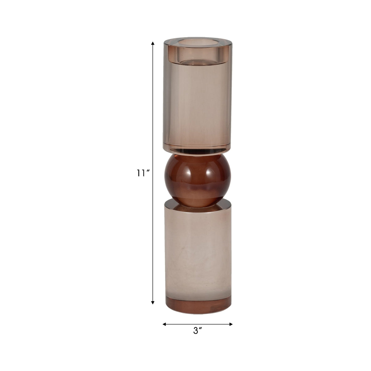 11" MARLA SMALL BRONZE CRYSTAL CANDLESTICK Table Decors| Sagebrook Home