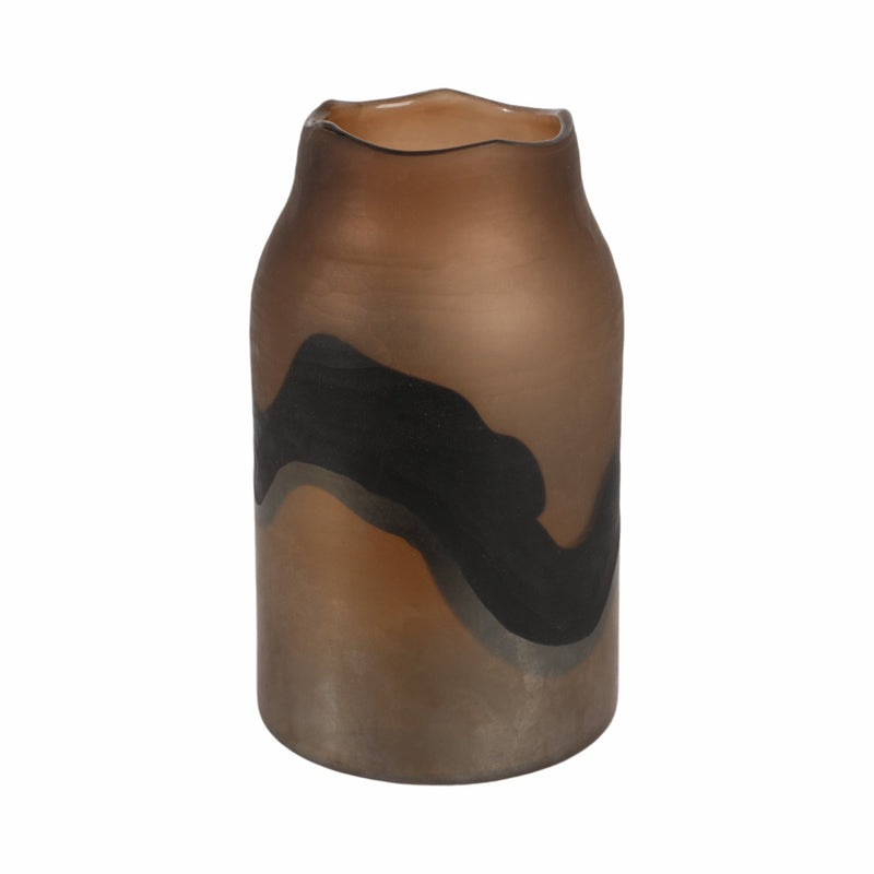 11" Mason Small Brown Glass Vase - Al Rugaib Furniture