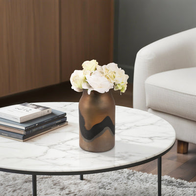 11" Mason Small Brown Glass Vase - Al Rugaib Furniture