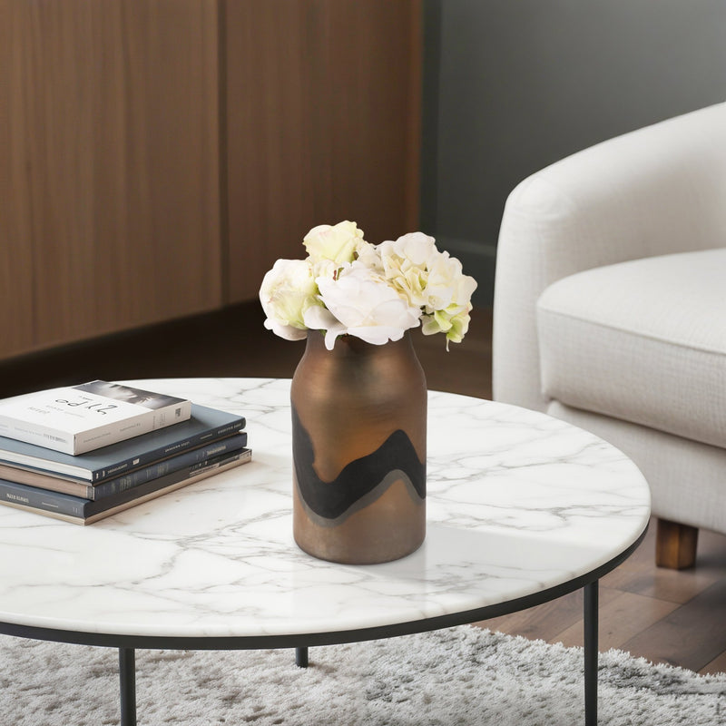 11" Mason Small Brown Glass Vase - Al Rugaib Furniture