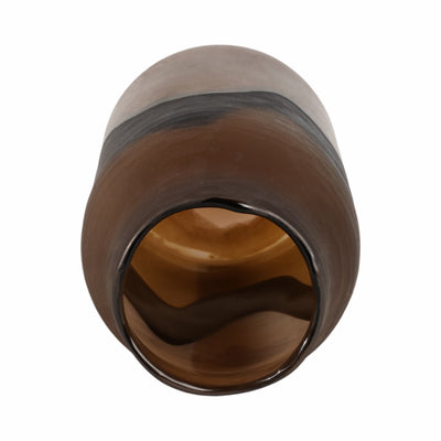 11" Mason Small Brown Glass Vase - Al Rugaib Furniture