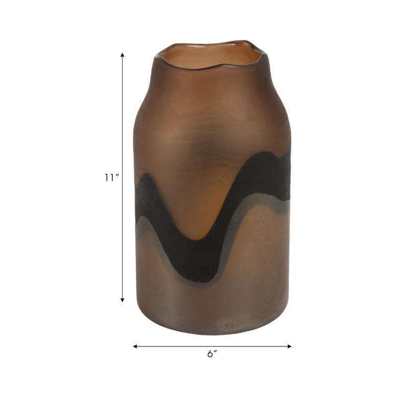11" Mason Small Brown Glass Vase - Al Rugaib Furniture