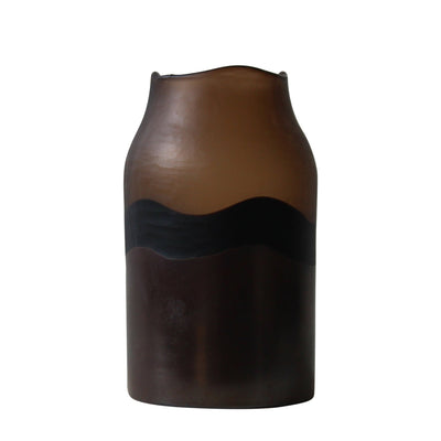 11" Mason Small Brown Glass Vase - Al Rugaib Furniture