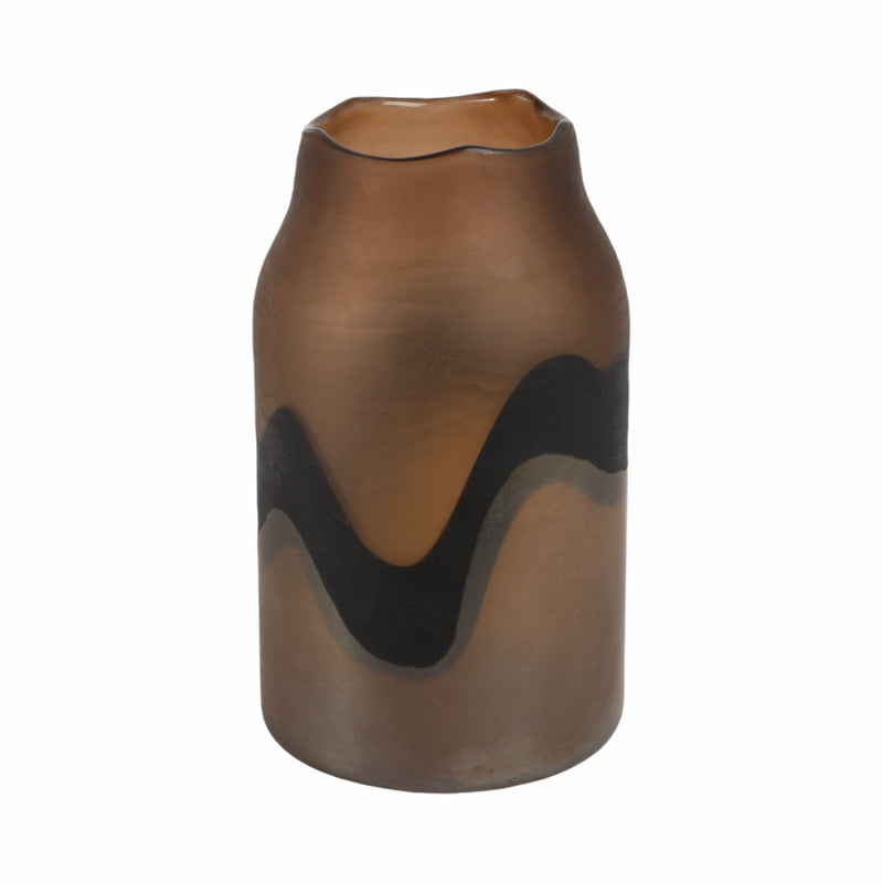 11" Mason Small Brown Glass Vase - Al Rugaib Furniture