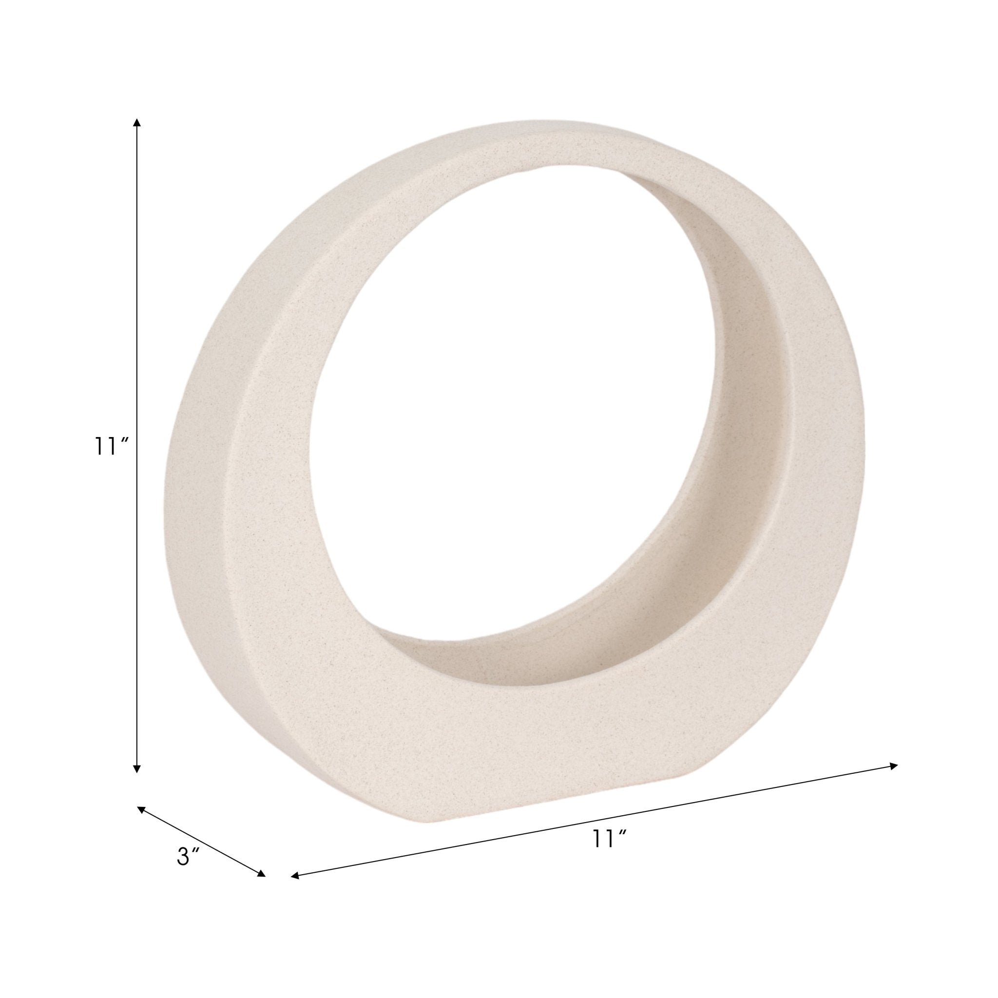 11" Sand Glaze Loop Object, White Table Decors| Sagebrook Home