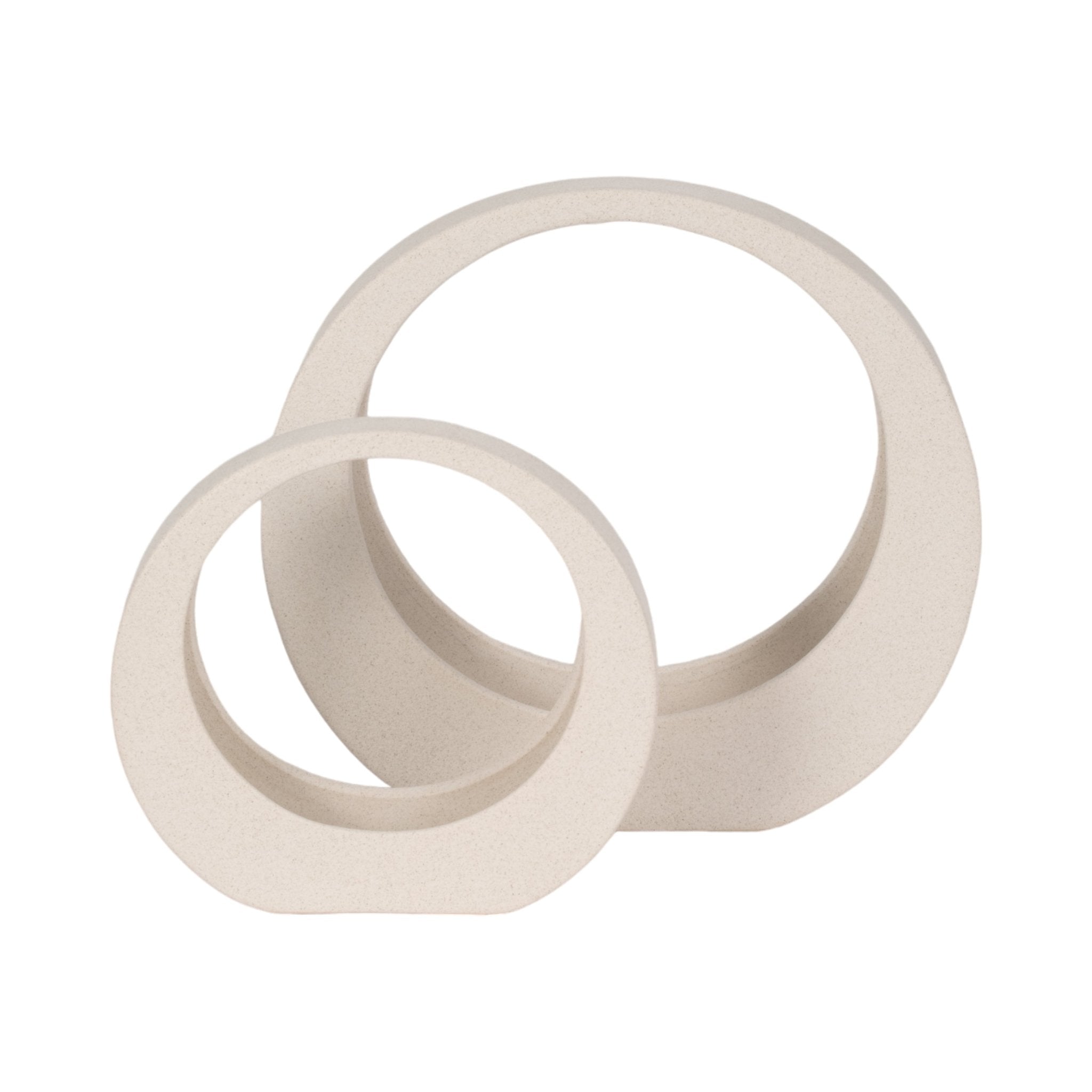 11" Sand Glaze Loop Object, White Table Decors| Sagebrook Home