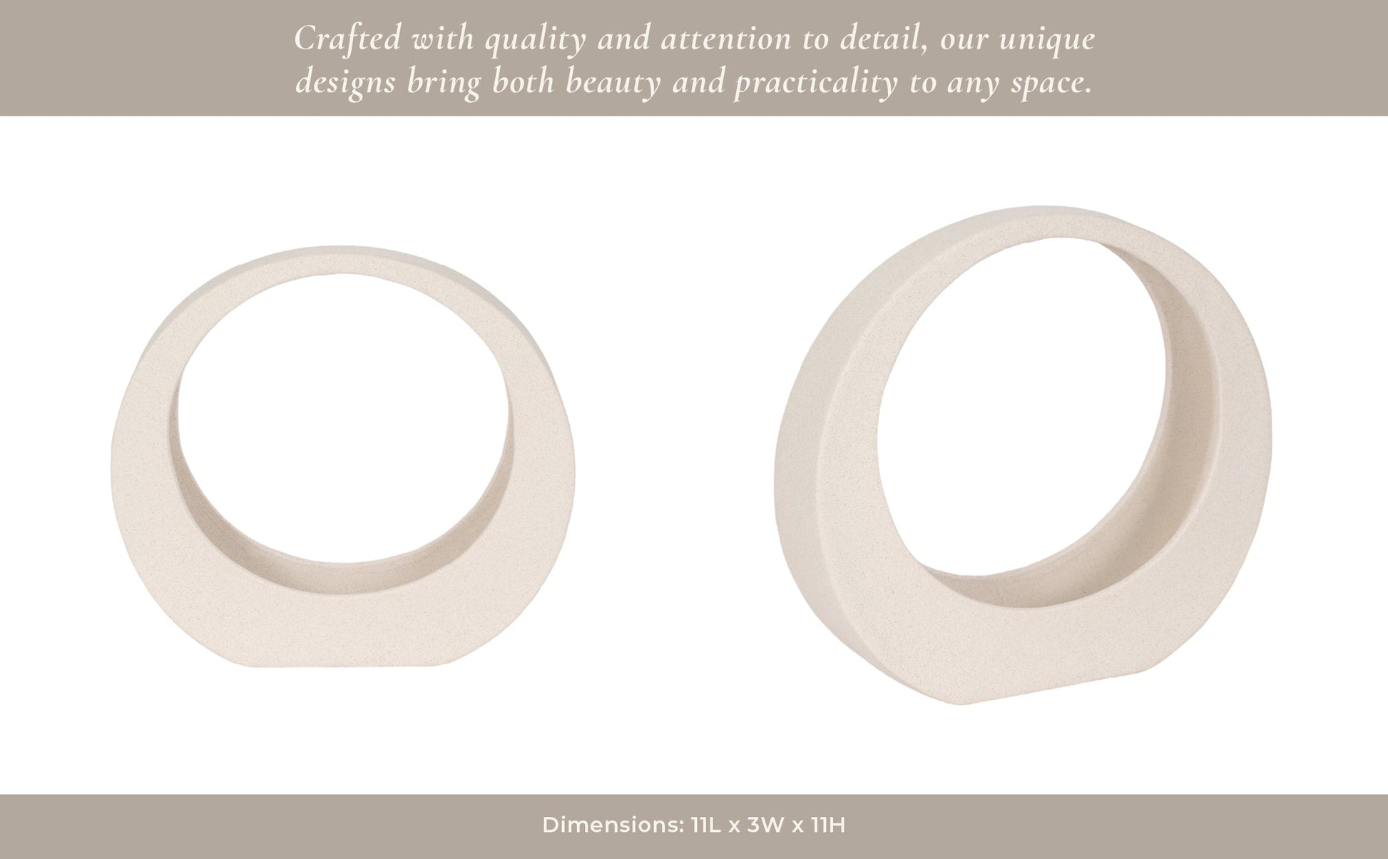 11" Sand Glaze Loop Object, White Table Decors| Sagebrook Home