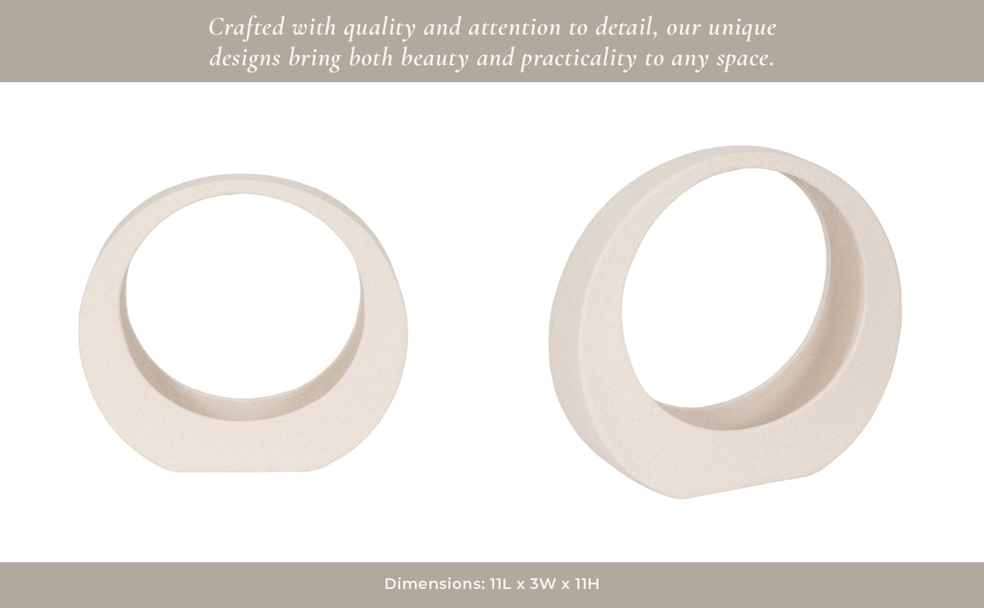 11" Sand Glaze Loop Object, White Table Decors| Sagebrook Home