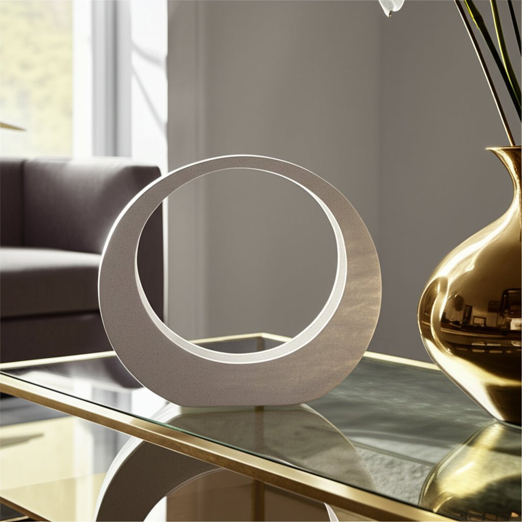 11" Sand Glaze Loop Object, White Table Decors| Sagebrook Home