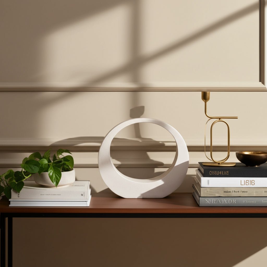 11" Sand Glaze Loop Object, White Table Decors| Sagebrook Home