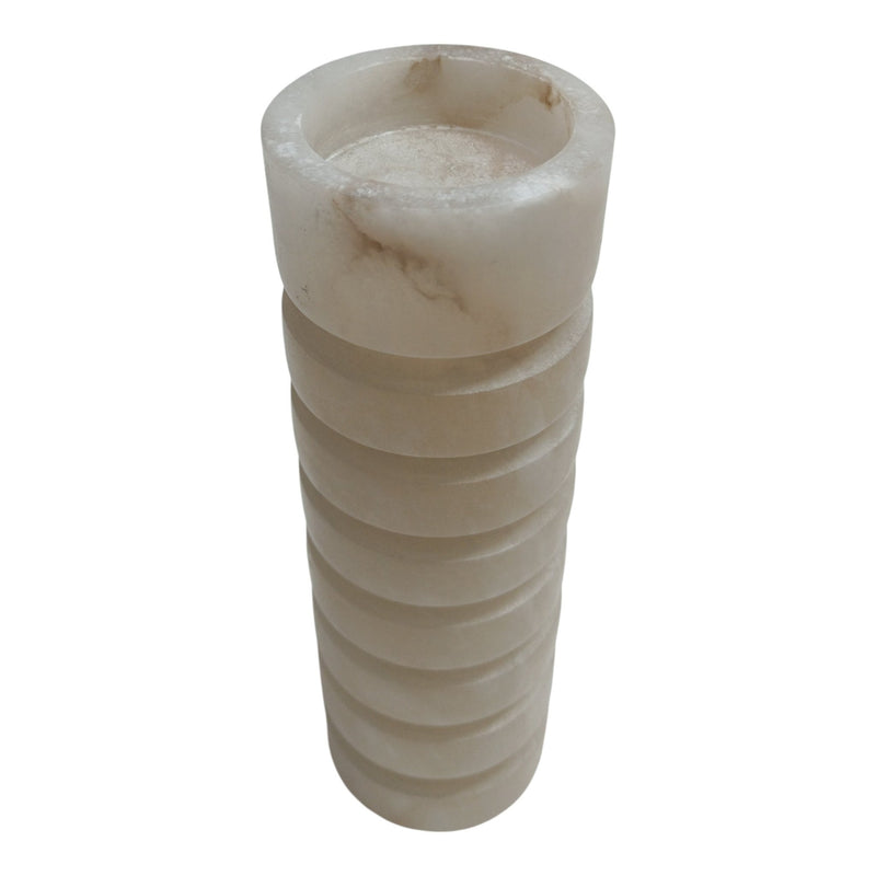 11" Solica Large Alibaster Candleholder - Al Rugaib Furniture