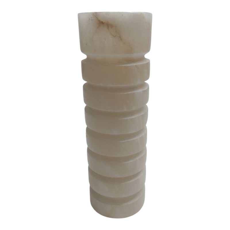 11" Solica Large Alibaster Candleholder - Al Rugaib Furniture