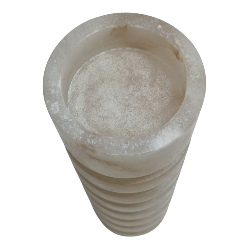 11" Solica Large Alibaster Candleholder - Al Rugaib Furniture