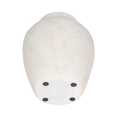 11" Textured Terracotta Vase, Ivory - Al Rugaib Furniture