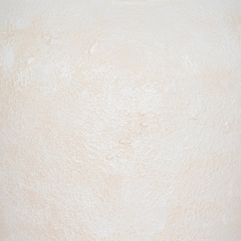 11" Textured Terracotta Vase, Ivory - Al Rugaib Furniture