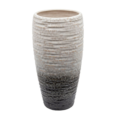 11" TEXTURED VASE, CREAM - Al Rugaib Furniture