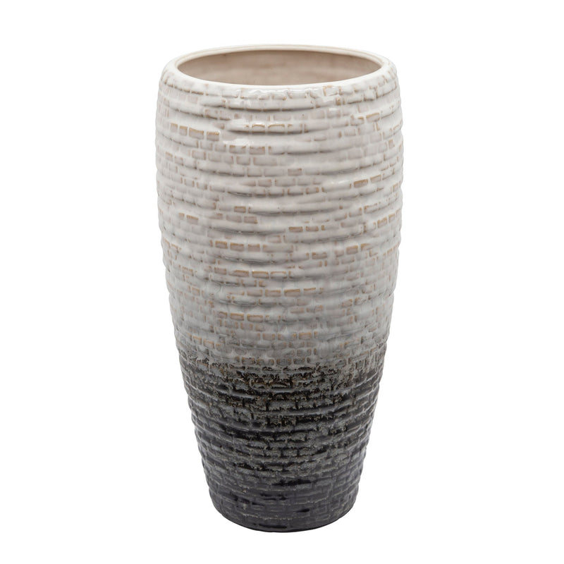 11" TEXTURED VASE, CREAM - Al Rugaib Furniture