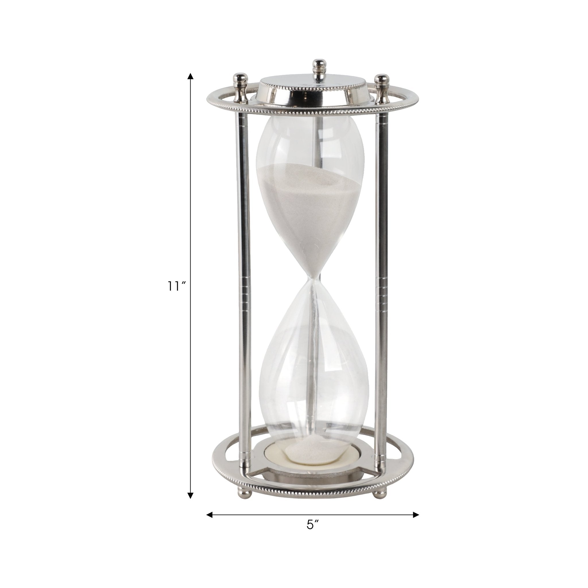 11" Verlice Silver Metal Hourglass Table Decors| Sagebrook Home
