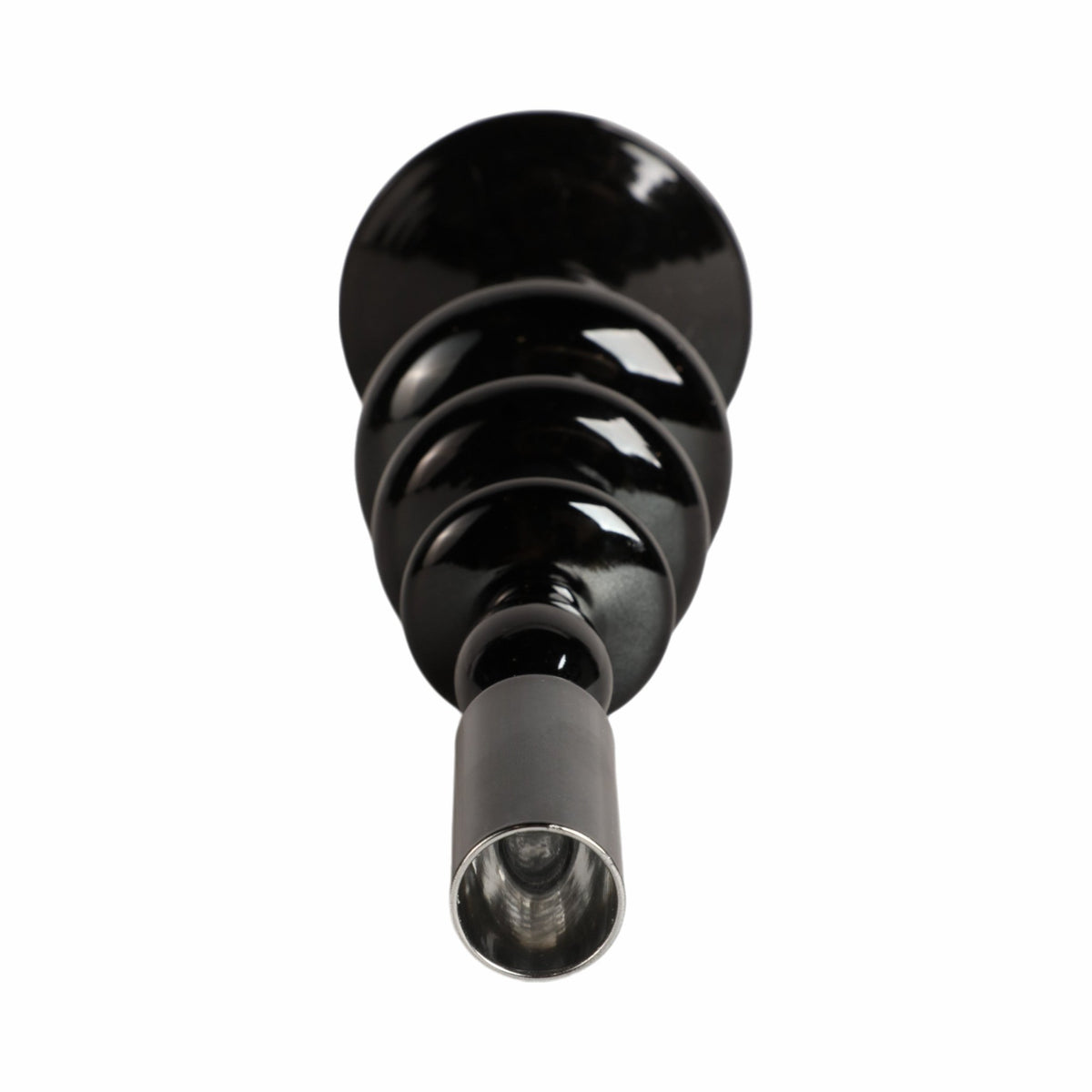 11" VINTAGE GLASS TAPER CANDLE HOLDER, BLACK Candle Holders| Sagebrook Home