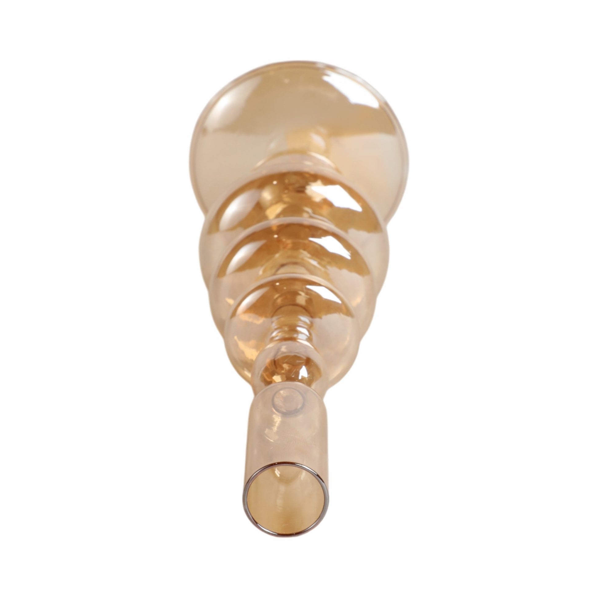 11" Vintage Glass Taper Candle Holder, Gold Luster Candle Holders| Sagebrook Home