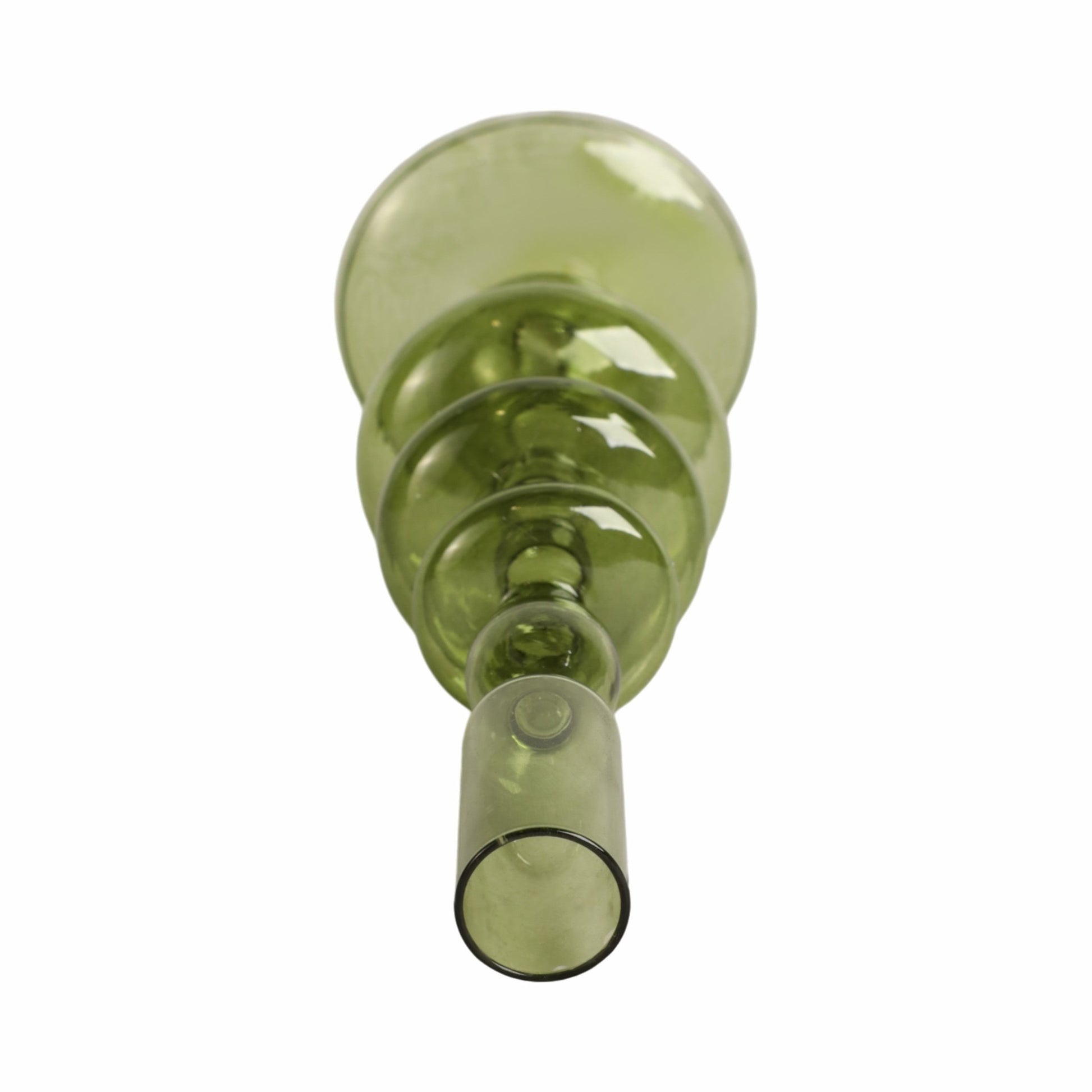 11" Vintage Glass Taper Candle Holder, Olive Candle Holders| Sagebrook Home