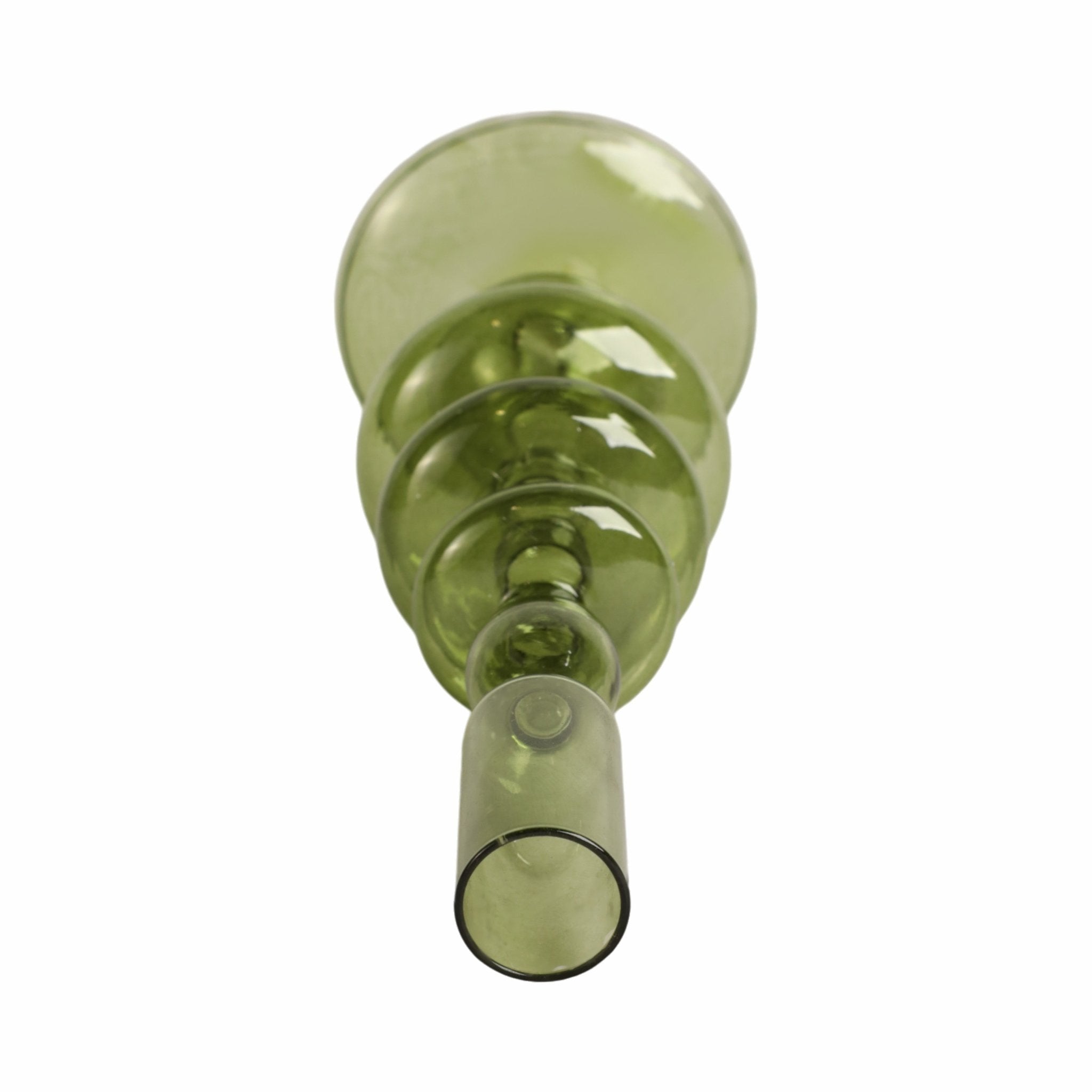 11" Vintage Glass Taper Candle Holder, Olive Candle Holders| Sagebrook Home
