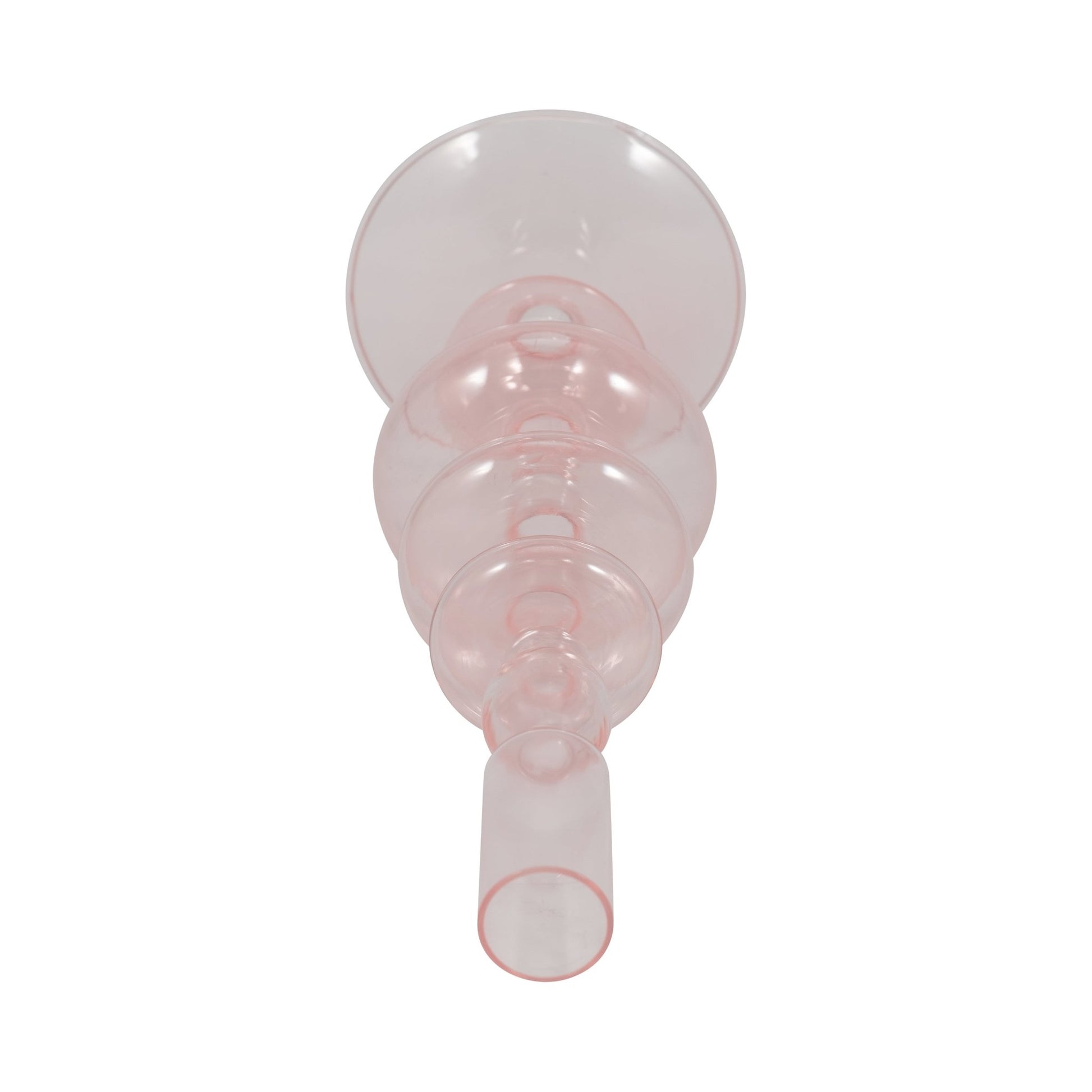 11" Vintage Glass Taper Candle Holder, Pink Candle Holders| Sagebrook Home