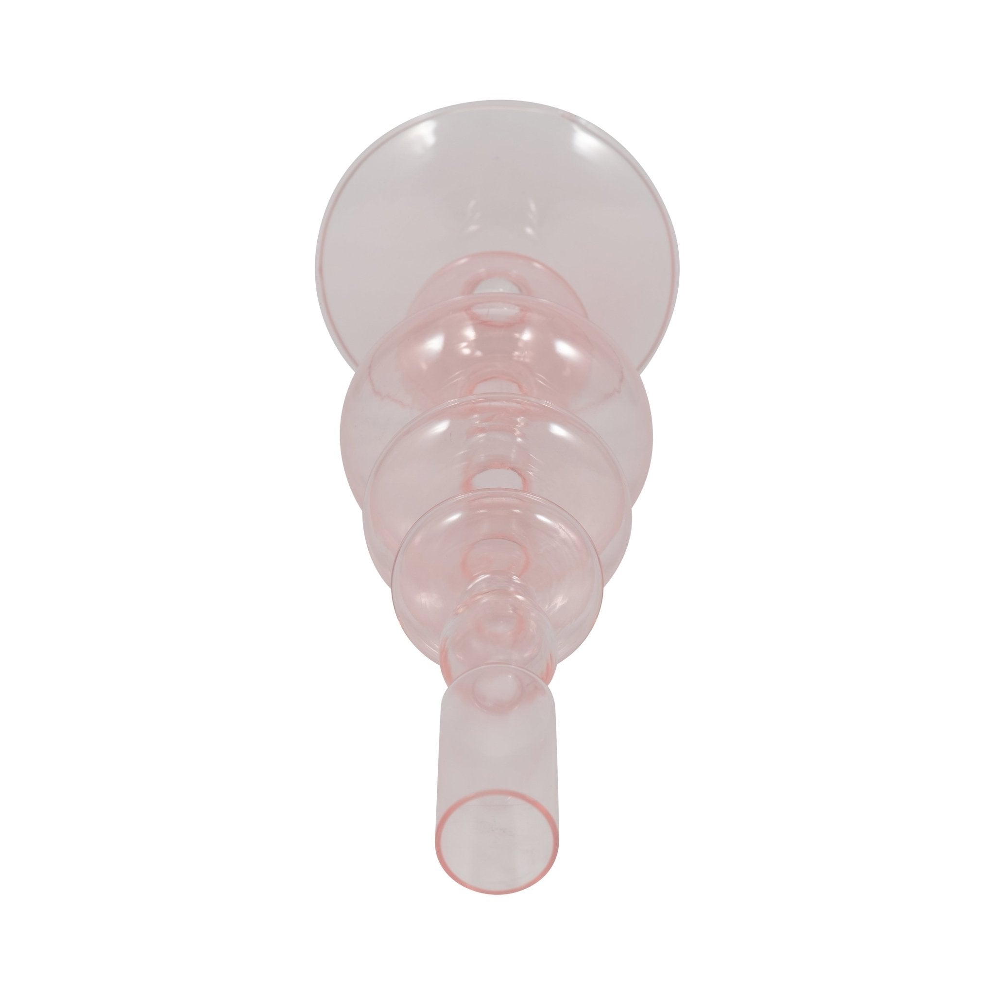 11" Vintage Glass Taper Candle Holder, Pink Candle Holders| Sagebrook Home