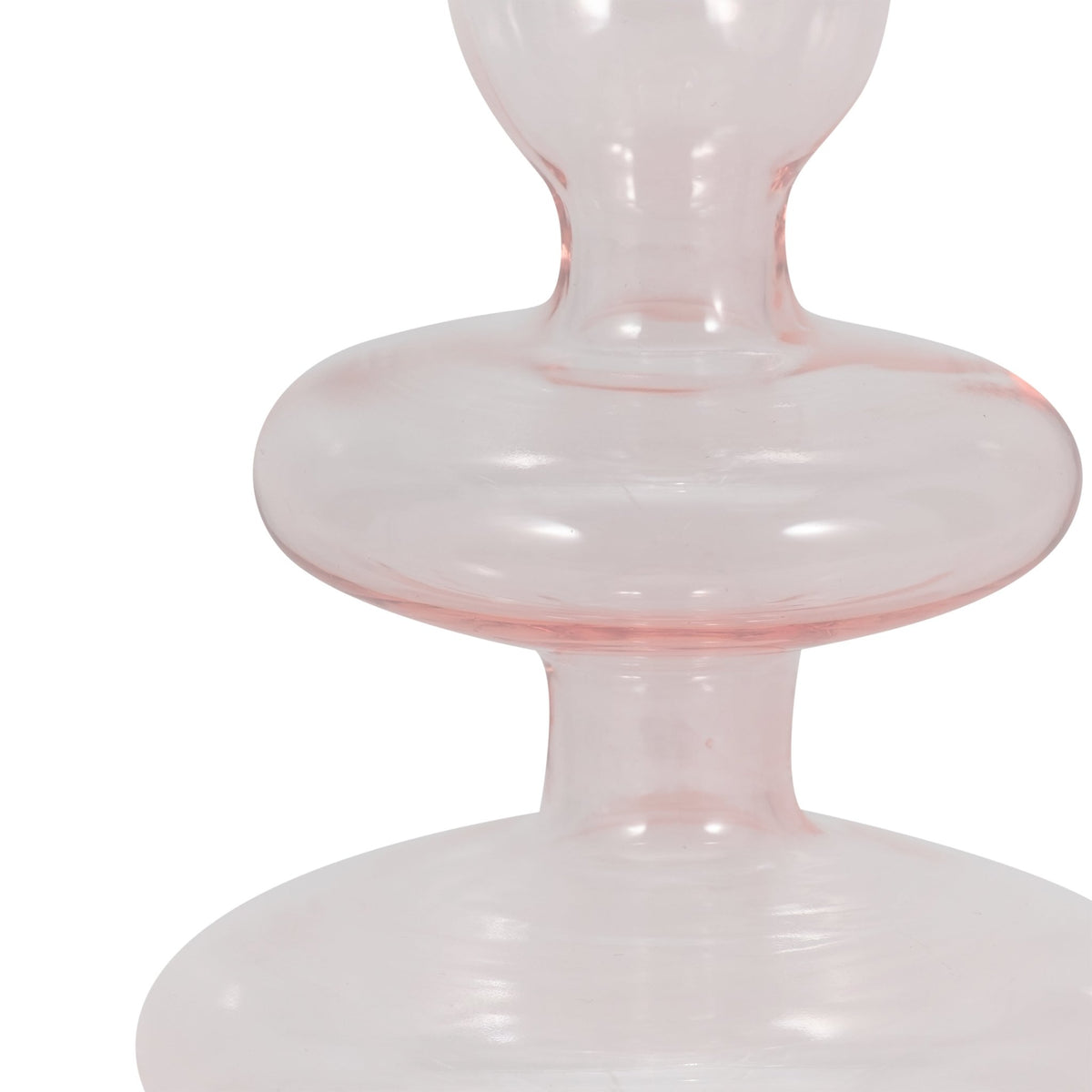 11" Vintage Glass Taper Candle Holder, Pink Candle Holders| Sagebrook Home