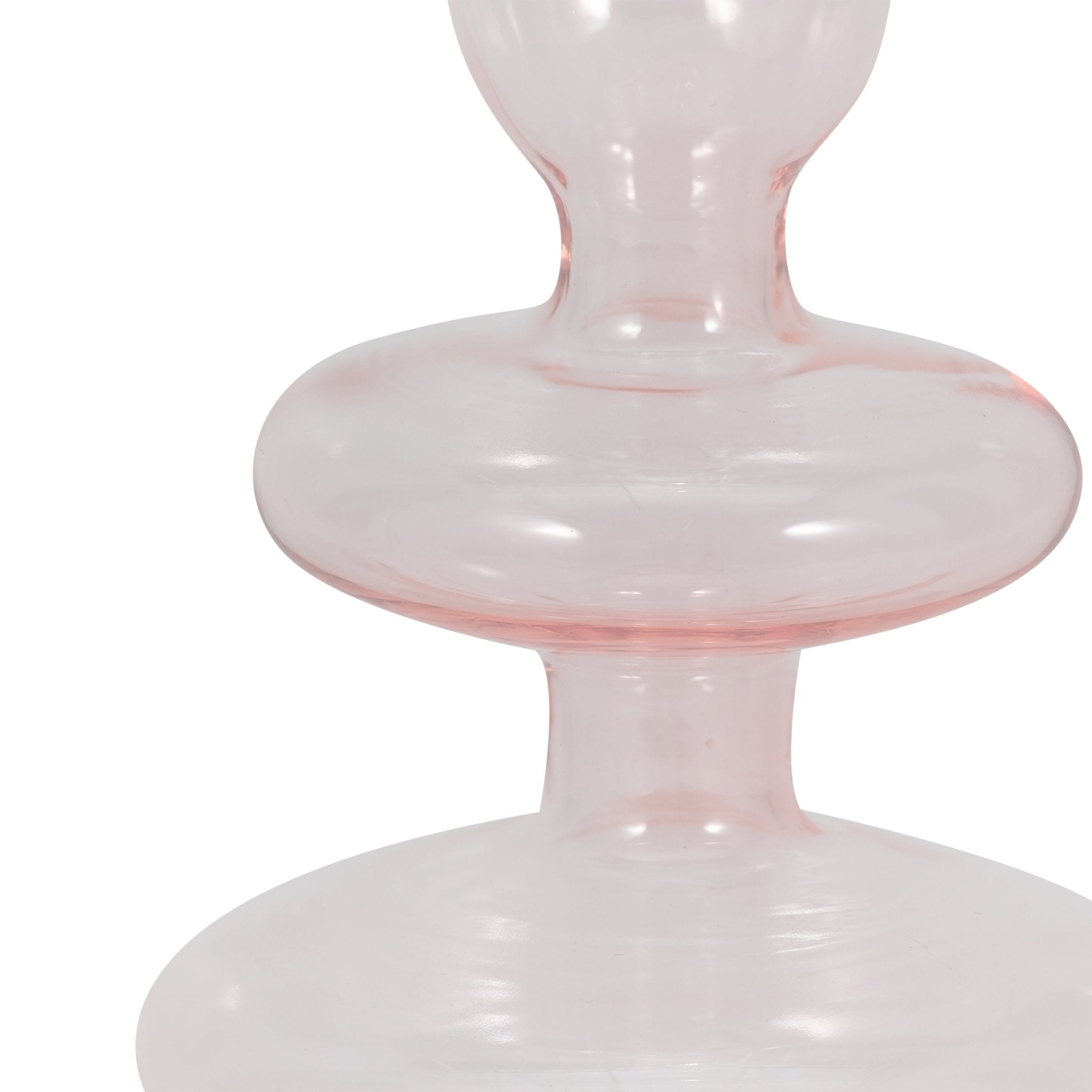 11" Vintage Glass Taper Candle Holder, Pink Candle Holders| Sagebrook Home