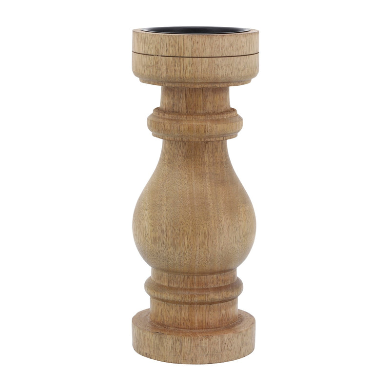 11" WOODEN PILLAR STAND, NATURAL - Al Rugaib Furniture