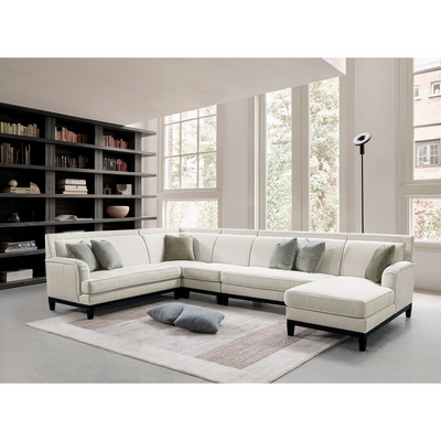 Romanian Key Beige Sectional Armless 2 seater