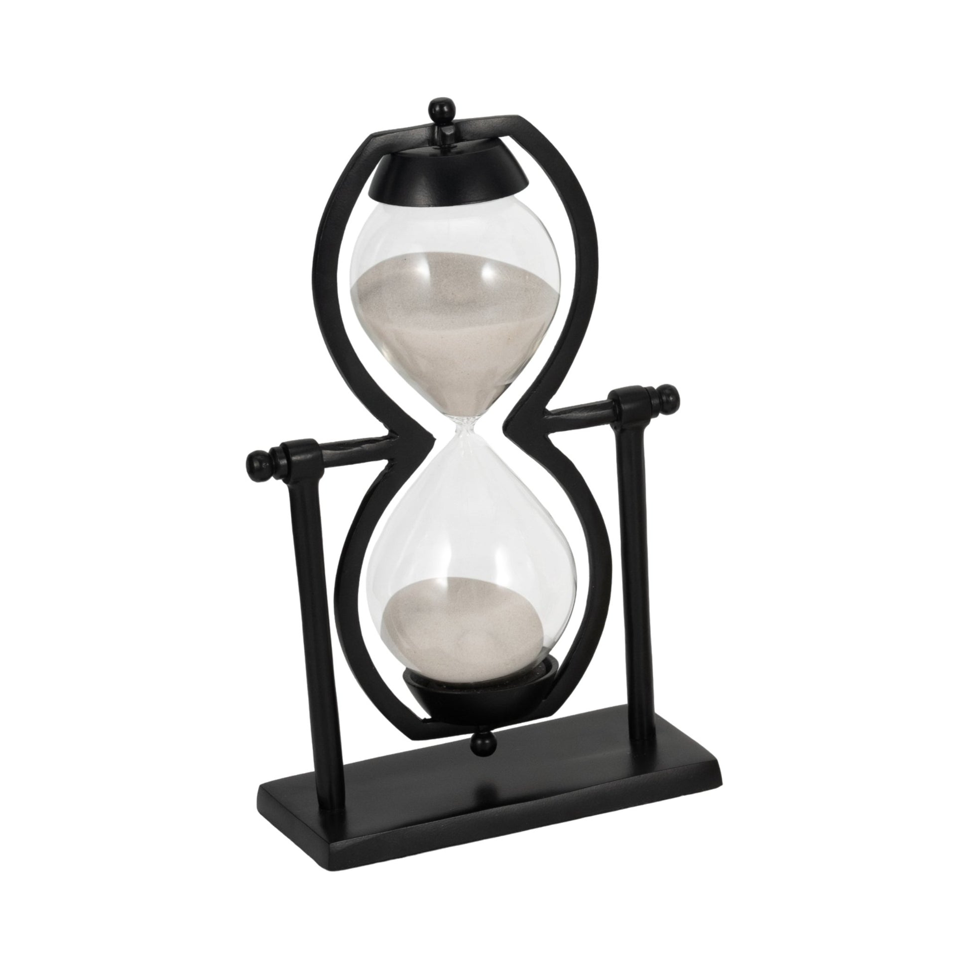 11"h Black Metal Sandtimer Table Decors| Sagebrook Home