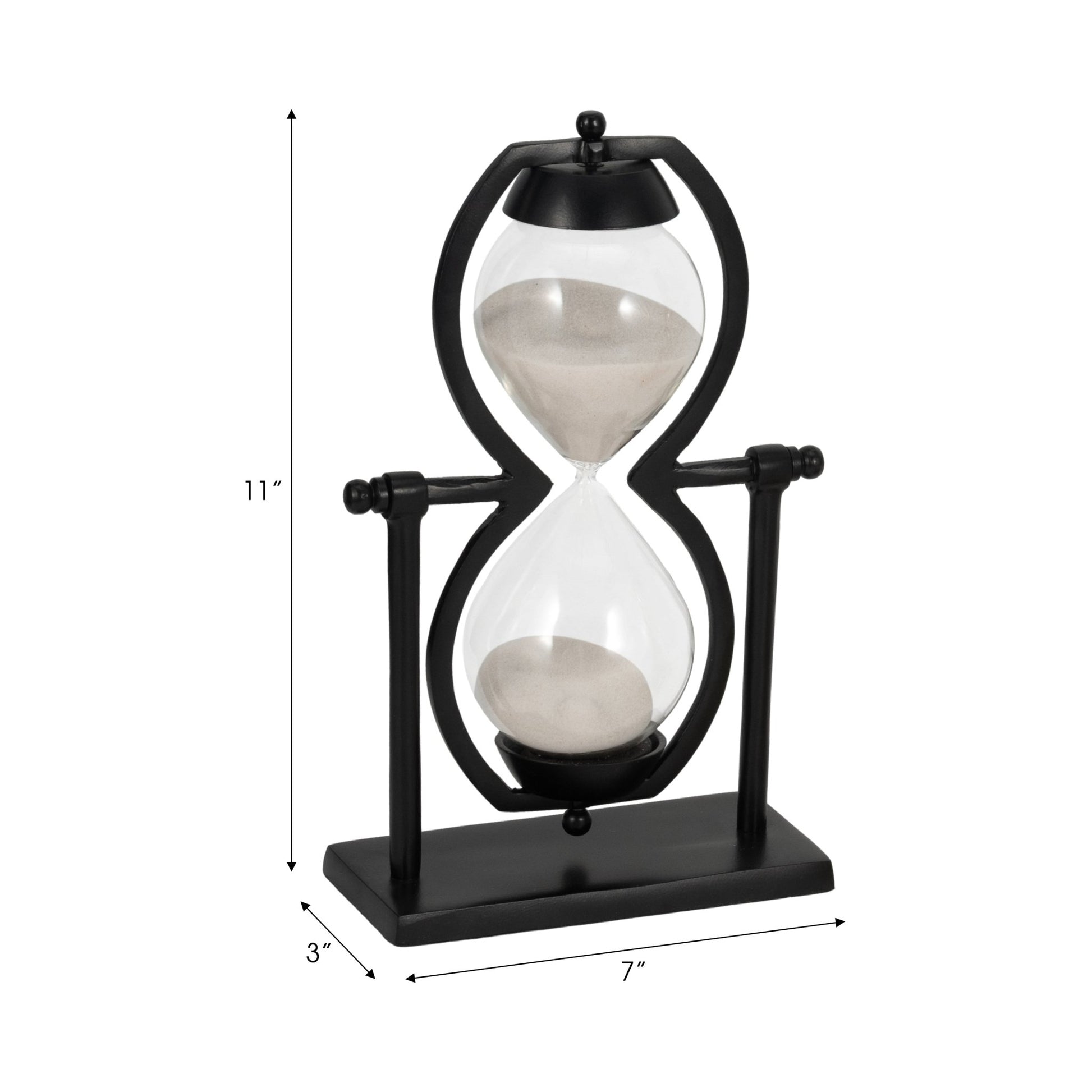 11"h Black Metal Sandtimer Table Decors| Sagebrook Home