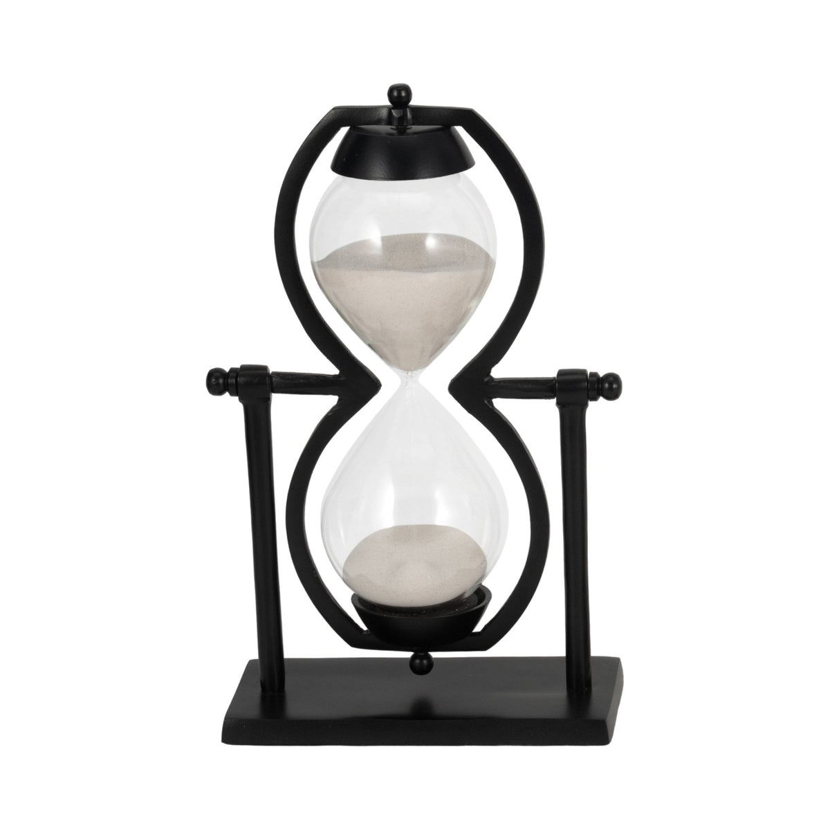11"h Black Metal Sandtimer Table Decors| Sagebrook Home