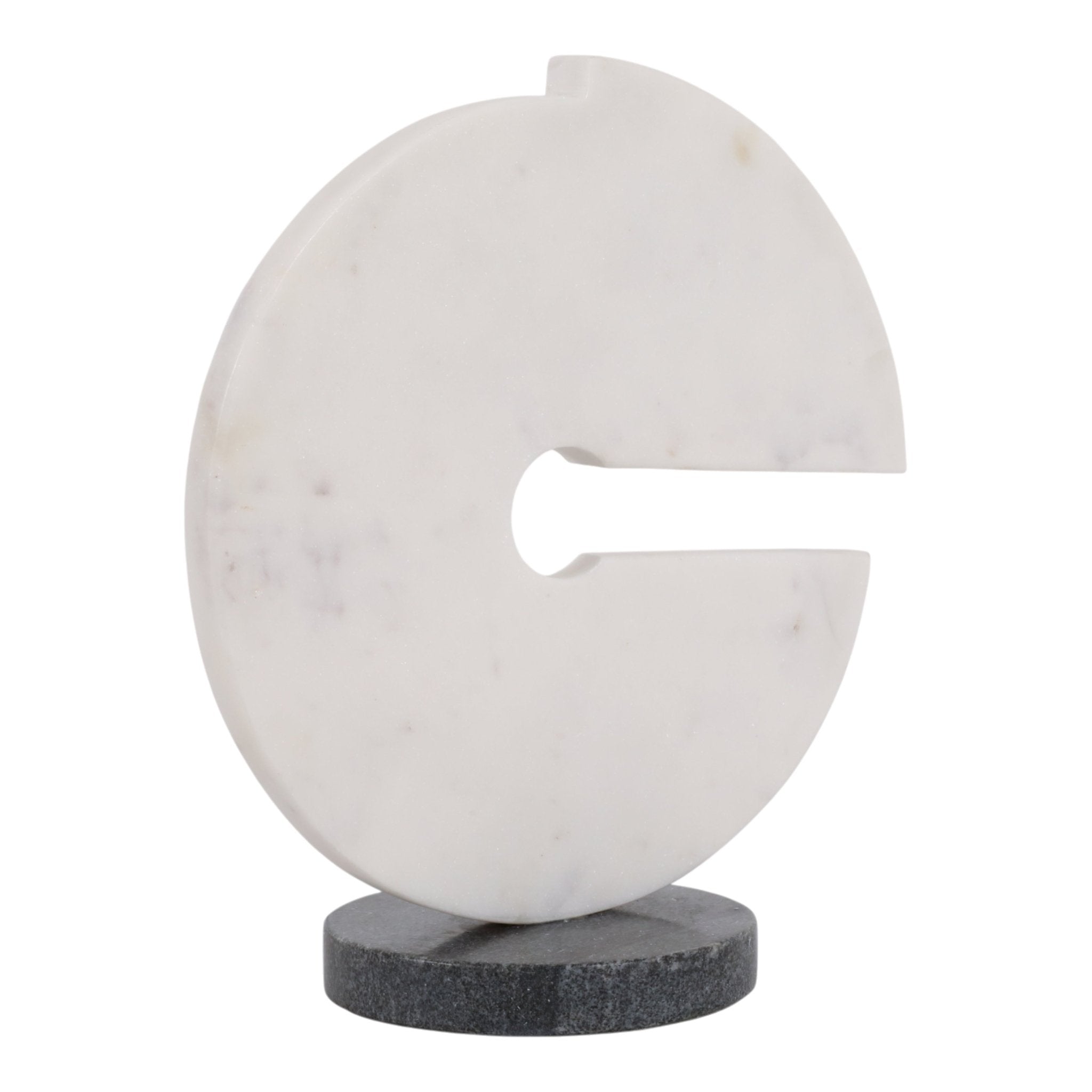 11x10" Modern Marble Sculpture On Base, Wht/blk Table Decors| Sagebrook Home