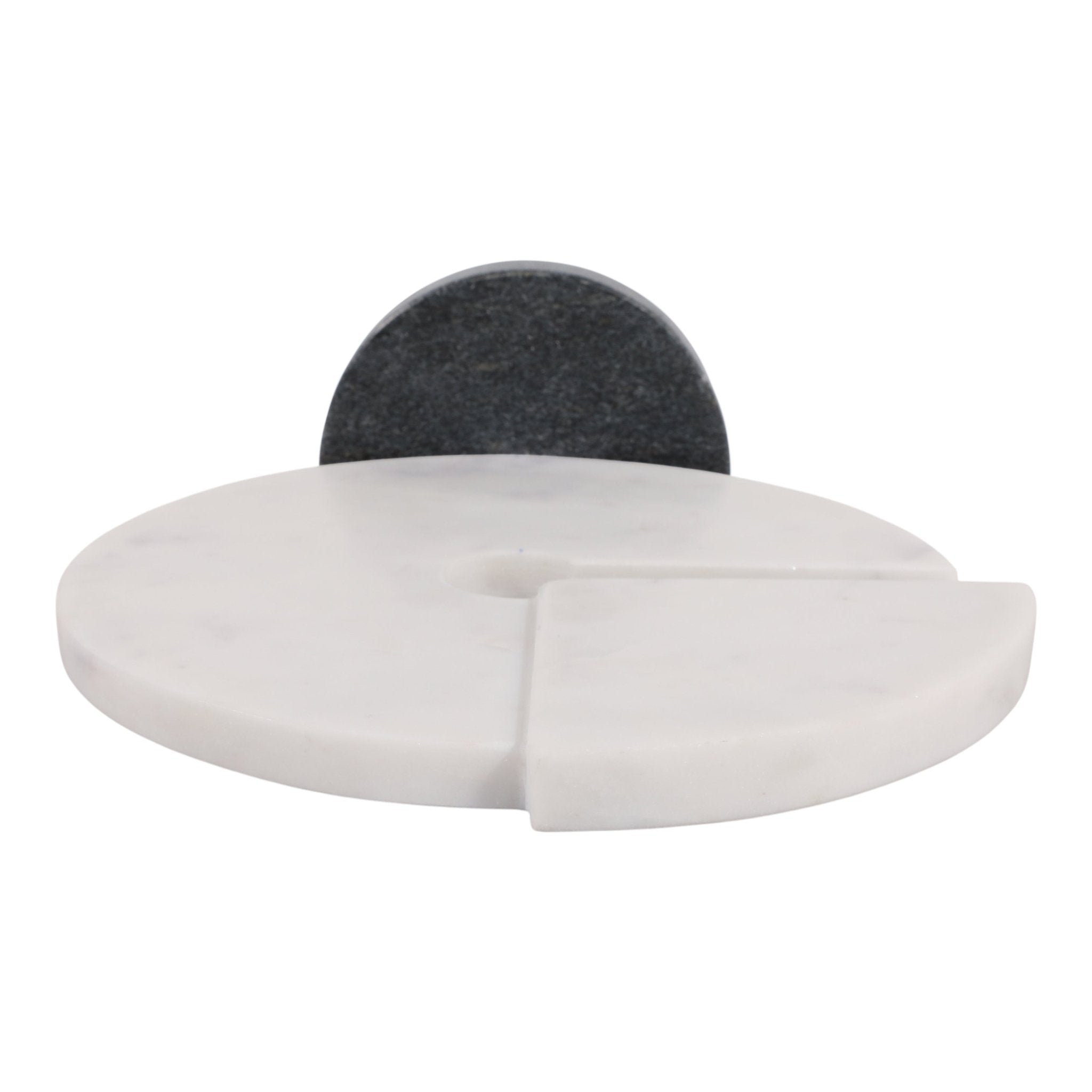 11x10" Modern Marble Sculpture On Base, Wht/blk Table Decors| Sagebrook Home