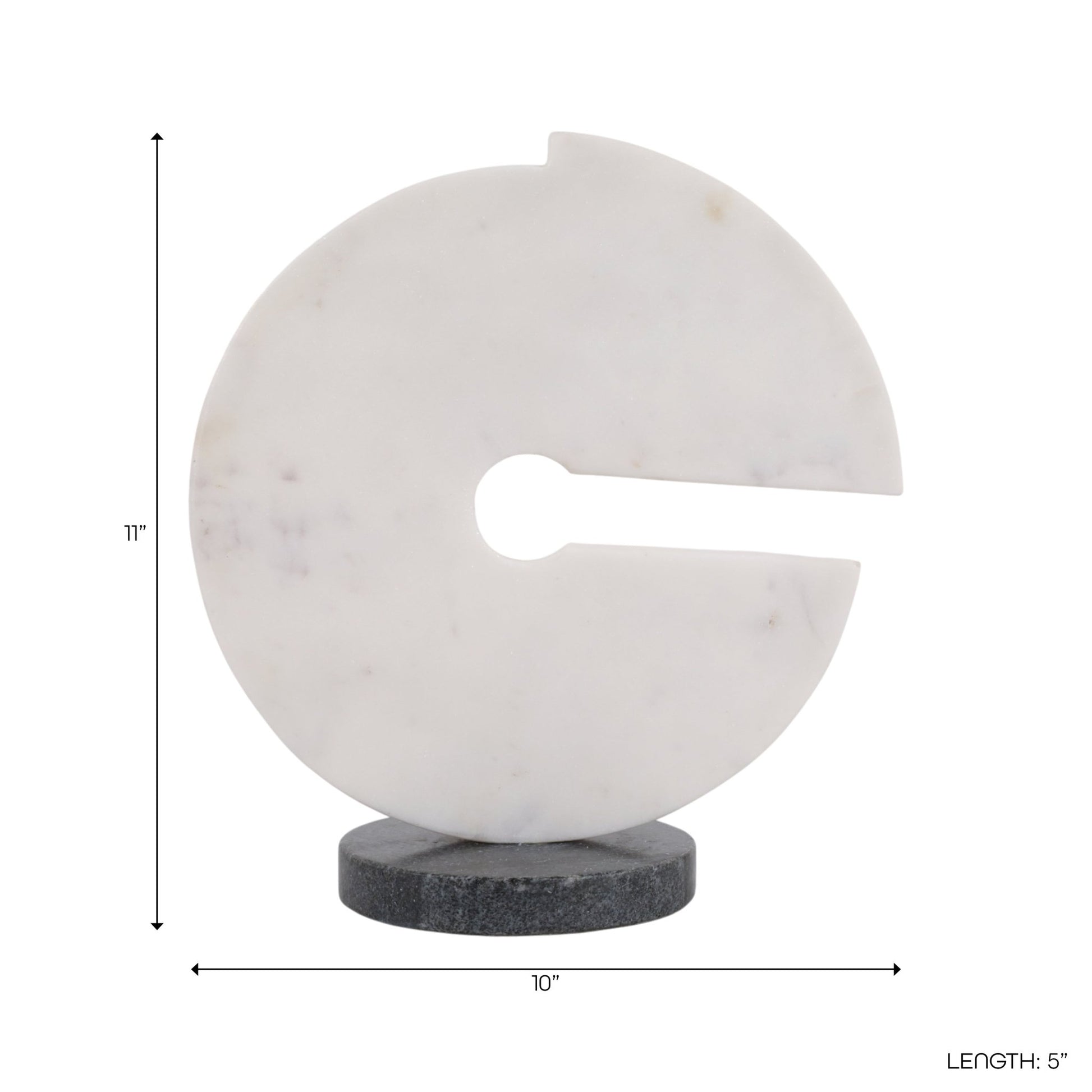 11x10" Modern Marble Sculpture On Base, Wht/blk Table Decors| Sagebrook Home