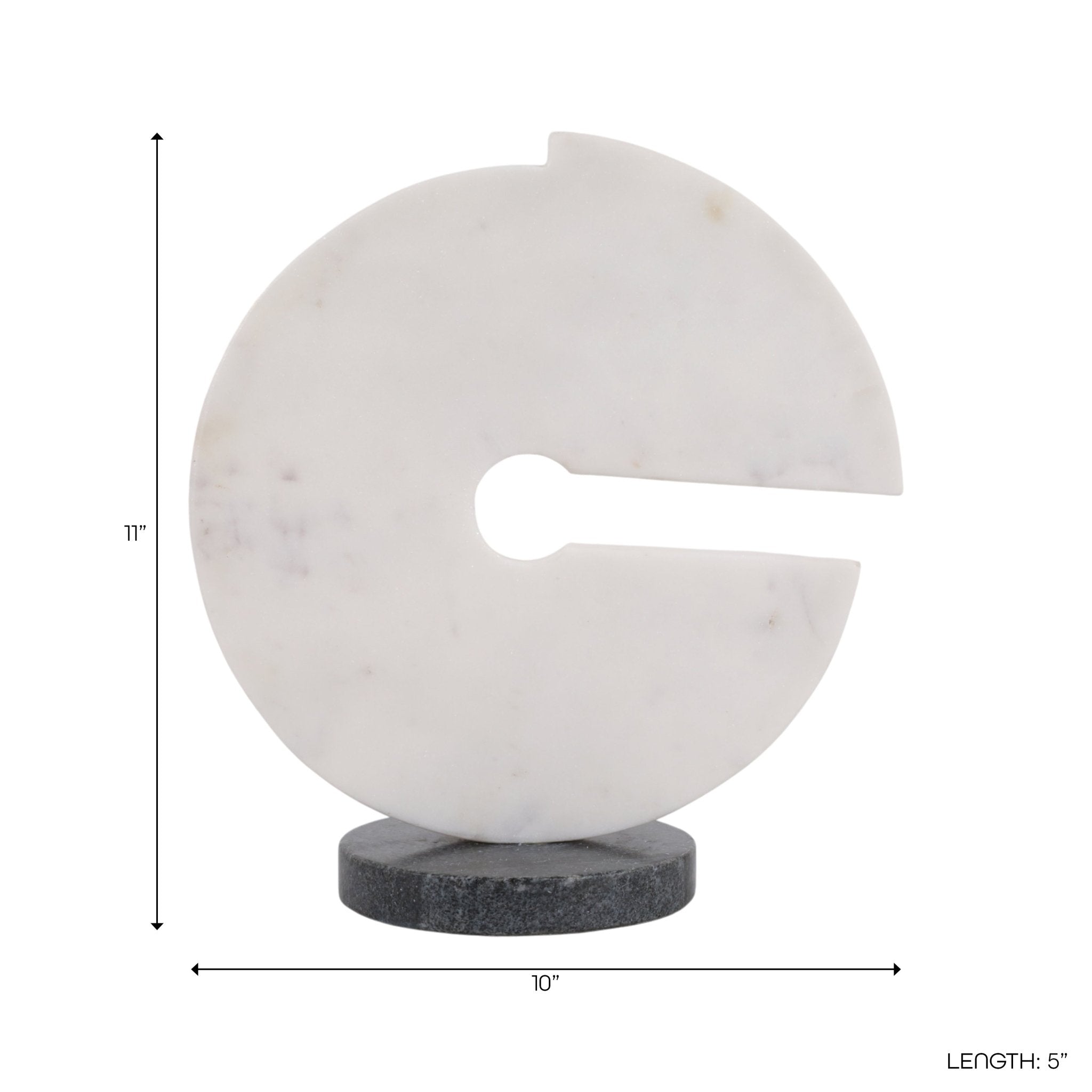 11x10" Modern Marble Sculpture On Base, Wht/blk Table Decors| Sagebrook Home