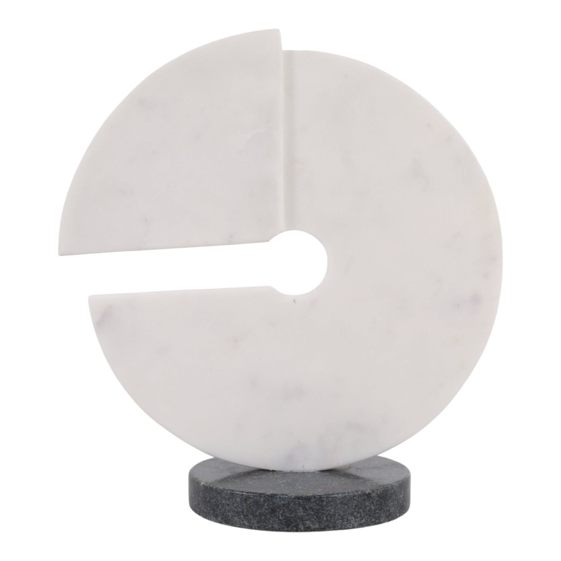 11x10" Modern Marble Sculpture On Base, Wht/blk Table Decors| Sagebrook Home